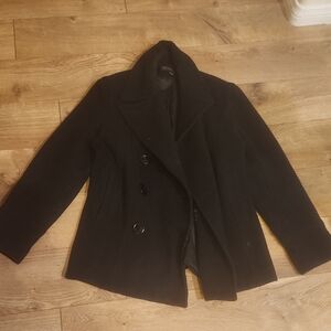 Braetan Black Pea Coat Modern Minimalist Design